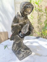 Antik szobor làmpa Francia szignàlt különleges ritka darab . Videó ís!