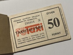 Taxiutalvány, régi Főtaxi utalvány