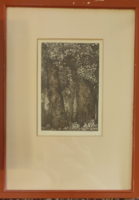 Imre szignóval ellátott rézkarc - Juhar