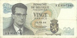 20 frank francs 1964 Belgium 3.