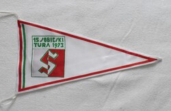 15. Sobieski János Túra 1973 , dunai vízi emléktúra zászló , reklám , emlék tárgy , utazás