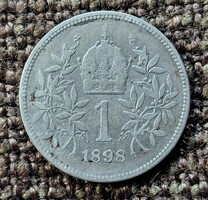 Osztrák  1 korona 1898 . Ag ezüst