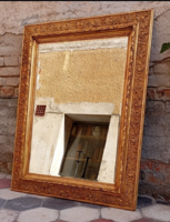 Baroque style, new mirror with faceted edges in a blonder frame, 130x102 cm, early 20th century