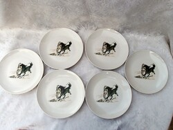 6 db Lovas porcelán tányér