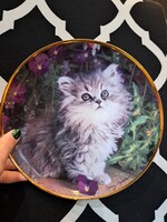Franklin Mint cicás porcelán tányér