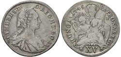 Mária Terézia 1745 KB 15 krajcár, XV