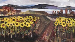 Berta Sándor - Napraforgók (Balaton-part)