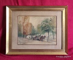 Diósy Antal (1895 - 1977) : Lovasszekér