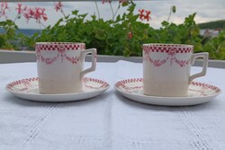 Antik Adderley's (WAA&Co) angol fajansz kávéscsészék alátétte. 2 szett.