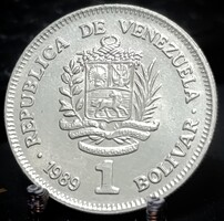 Venezuela 1 Bolivar, 1989 Vékony betűs szöveg A10G6