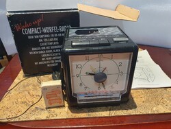 Retro kazettás ébresztős rádió óra kocka újszerű állapotban QCR-288 A9