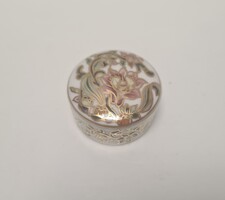 Zsolnay Liliom / Orchidea mintás mini Bonbonier / Gyógyszertartó #2589