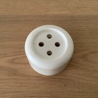 Régi fehér bakelit kerek konnektor burkolat