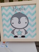 Wooden Frame Bence Inscription Wall Lamp - Original Box