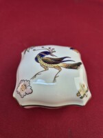 Zsolnay Főnix madaras  7,5 x 7,5 cm-es bonbonier.