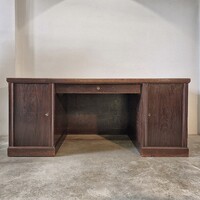 Eredeti jelzett, bécsi bauhaus íróasztal, tömör tölgy