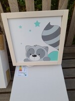 Wall lamp with wooden frame, for children, in original box