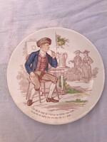Antik Francia 1900 körüli Sarreguemines falitányér !3