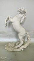 Hatalmas biszkvit porcelán ló ágaskodó ló paripa 37 cm magas terebélyes