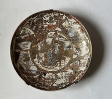 Kézzel festett, 1880-as évekbeli hibátlan Imari jellegű Japán falitányér