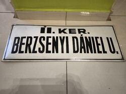 Zománctábla  II.KER.  BERZSENYI DANIEL U.