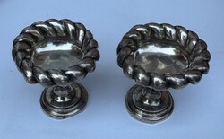 Two handcrafted beautiful antique silver spice containers