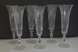 6 db pezsgős üveg talpas pohár A256