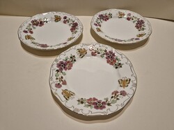 Zsolnay Pillangó mintás süteményes tányérok 3 db 19,5 cm átmérőjű