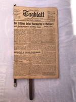 Újságtartó 1939  szept 13. Második Világháborús újsággal ! "Neues Wiener Tagblatt