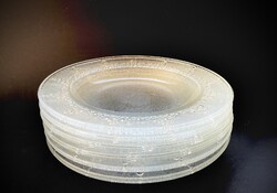 Salgótarjáni 6-piece display case rare water drop pattern retro glass plate set
