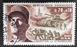 Fr1691p / Franciaország 1969 Strasbourg felszabadításának 25. évfordulója bélyeg pecsételt