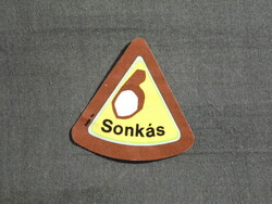 Sajt címke,Budapest,Pécs tejüzem,Sonkás ömlesztett sajt,