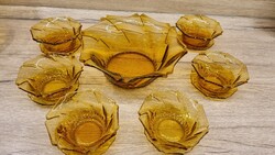 Amber-Colored Glass Dessert Set