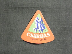 Sajt címke,Pécs tejüzem,Csárdás ömlesztett sajt, 1.50 Ft-
