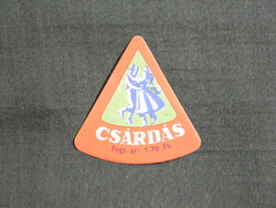 Sajt címke,Pécs tejüzem,Csárdás ömlesztett sajt, 1.70 Ft-
