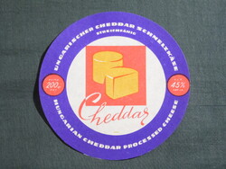Sajt címke,Budapest,Pécs tejüzem,Cheddar kenhető zsíros ömlesztett sajt,