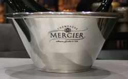 MERCIER Champagne 4 palackos pezsgőhűtő jégtál -  L’Orfevrerie D’Anjou ónöntvény