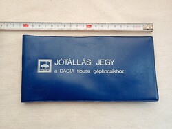 Jótállási jegy a DACIA tipusú gépkocsikhoz MERKUR