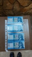 1000 Forint unc alacsonyszámú sorszámkövető minta bankjegy