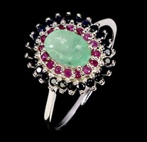 54 es Valodi Smaragd Zafir Rubin 925 Ezust Gyürű