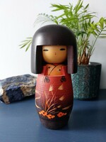 Japán kokeshi baba, Masae Fujikawa - Michiyuki, eredeti, jelzett