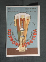 Sör címke,Soproni sörgyár,Világos ászok sör,1.5 L, 9.80 Ft-