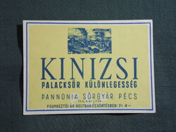 Sör címke,Pannonia sörgyár Pécs,Kinizsi sör,0.45 L, 4. Ft-
