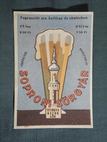 Sör címke,Soproni sörgyár,Világos ászok sör,1.5 L, 9.80 Ft- / 0.45 L ,3.30 Ft.