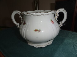 Zsolnay Small Floral Feathered Sugar Container