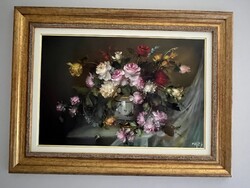 FÜRST JÓZSEF / Virág csendélet /  60x40 cm olaj festmény