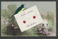 1908.- képeslap - futott - "Fecském,fecském,édes fecském"