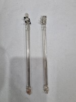 Two old figurative glass cocktail shakers