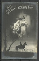 1916.- Képeslap - futott - Gondolatom csak nálad jár