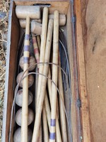 Antik krokett játék labdajáték szett.